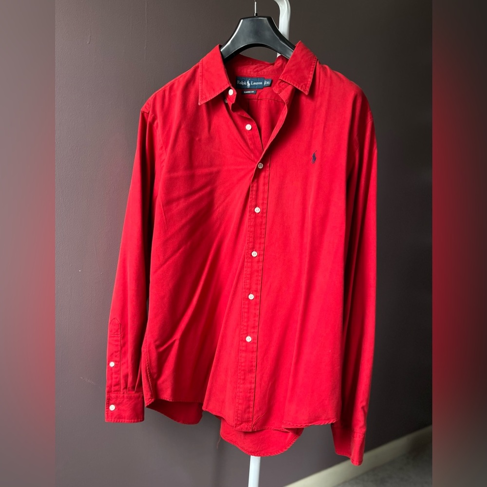 Polo Ralph Lauren Classic Fit Red Cotton Shirt XL